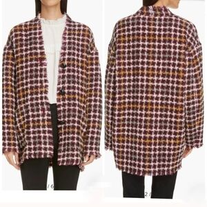 Isabel Marant Dianaly Fuchsia Tweed Coat Cardigan Wool Alpaka Mohair Oversized